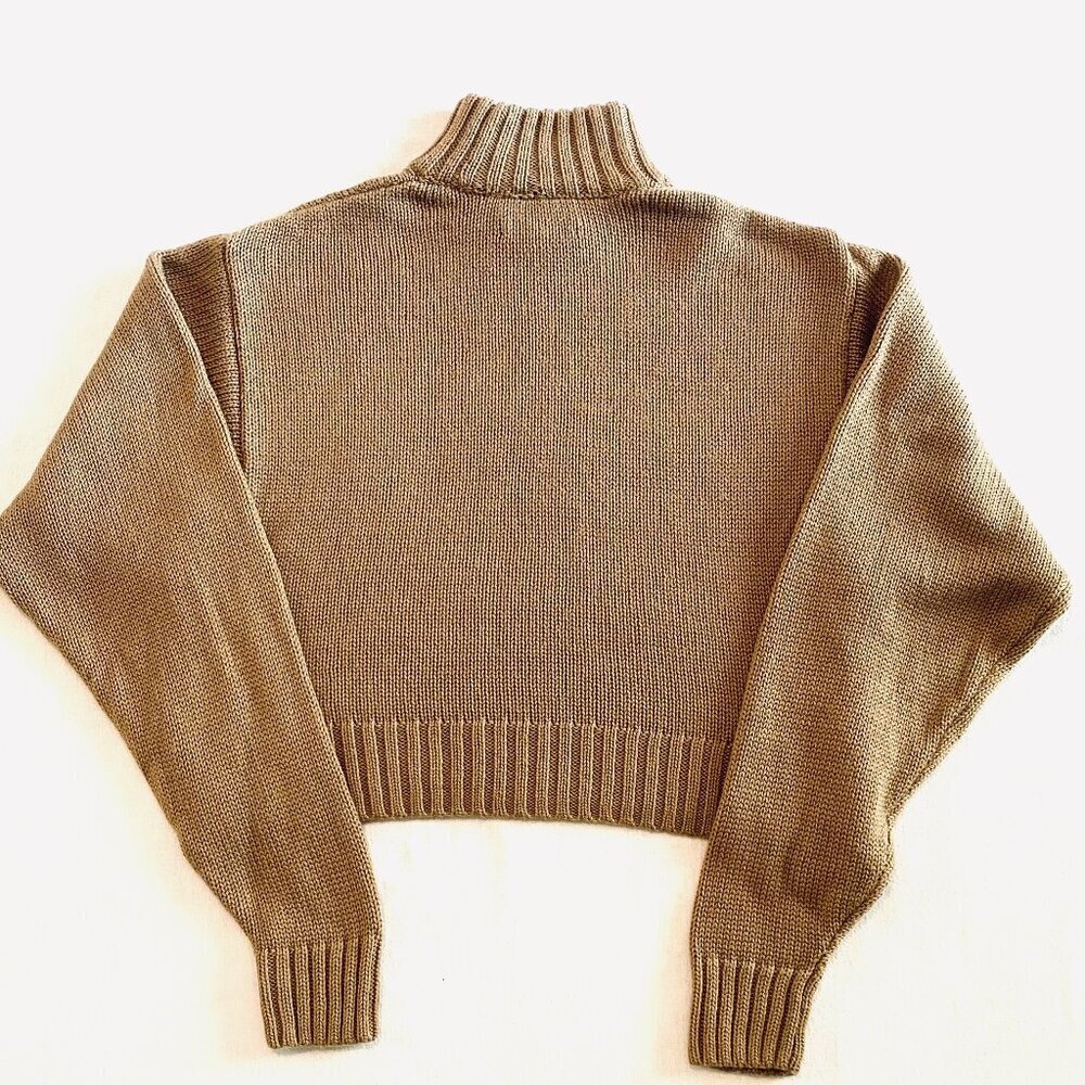 wilfred free 100% soft camel wool cropped turtleneck sweater Womens Small beach - Picture 6 of 9